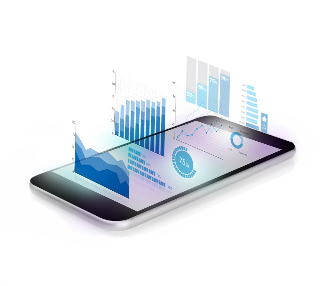 mobile phone with statistics data