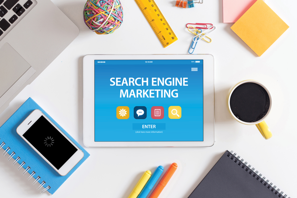 search engine marketing on a tablet