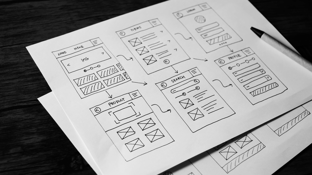 sheet flow guide of a website design