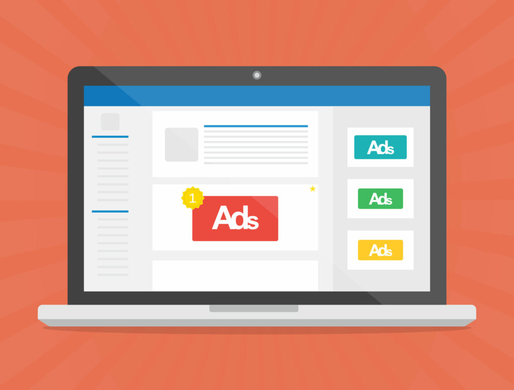 display ads in a website