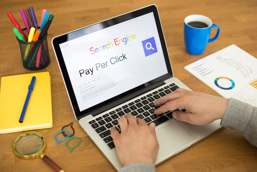 person searching pay per click in a search engine