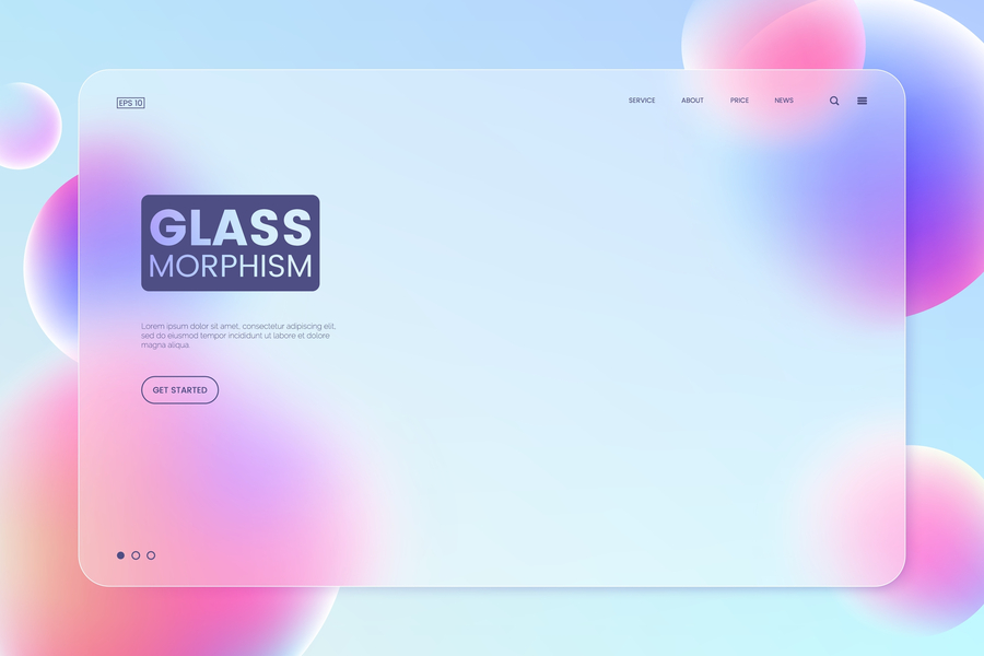 sample glassmorphism website design